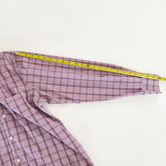 Peter Millar Purple Plaid Men's Check Button Down Long Sleeve Shirt Size M - Picture 8 of 9